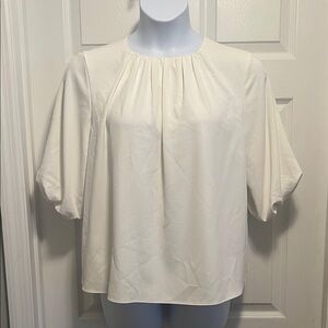 H&M Cream Blouse with Puff Sleeves